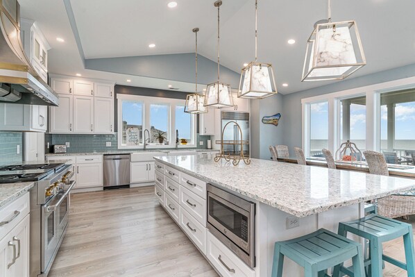 Fridge, microwave, oven, stovetop - Anchor of the Soul: Oceanfront Luxury w/private pool & Amenities (Murrells Inlet)