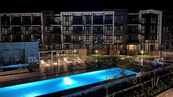 Piscine extérieure, piscine chauffée