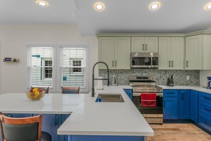 Fridge, microwave, stovetop, dishwasher - Stylish 4BR  Haven: Serene Backyard and Fire Pit (Charlotte)