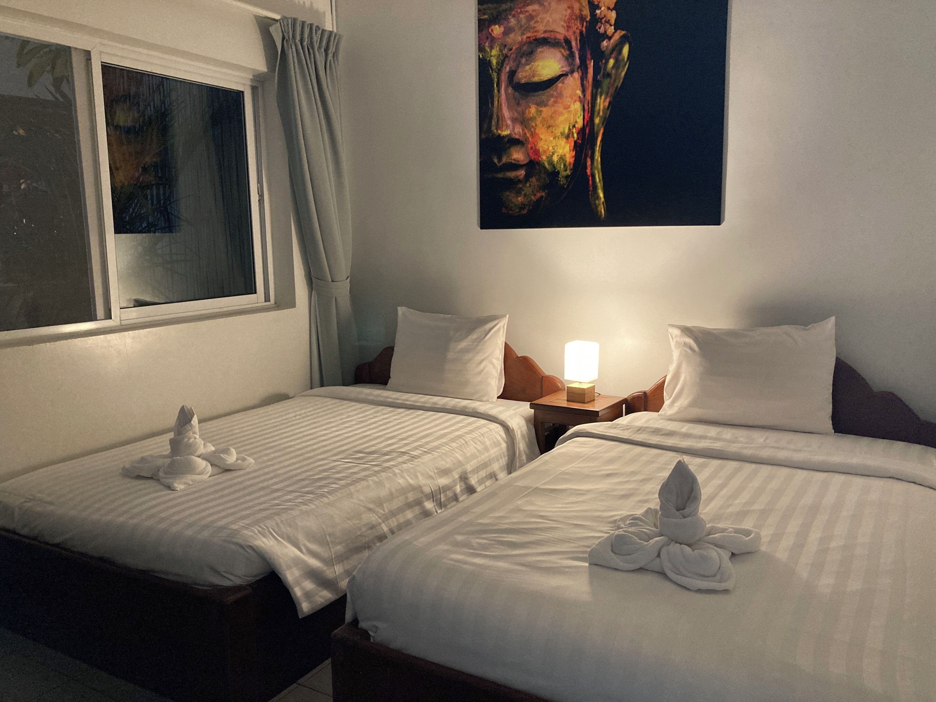 Deluxe Twin Room, Non Smoking, Pool View | Minibar, in-room safe, desk, laptop workspace