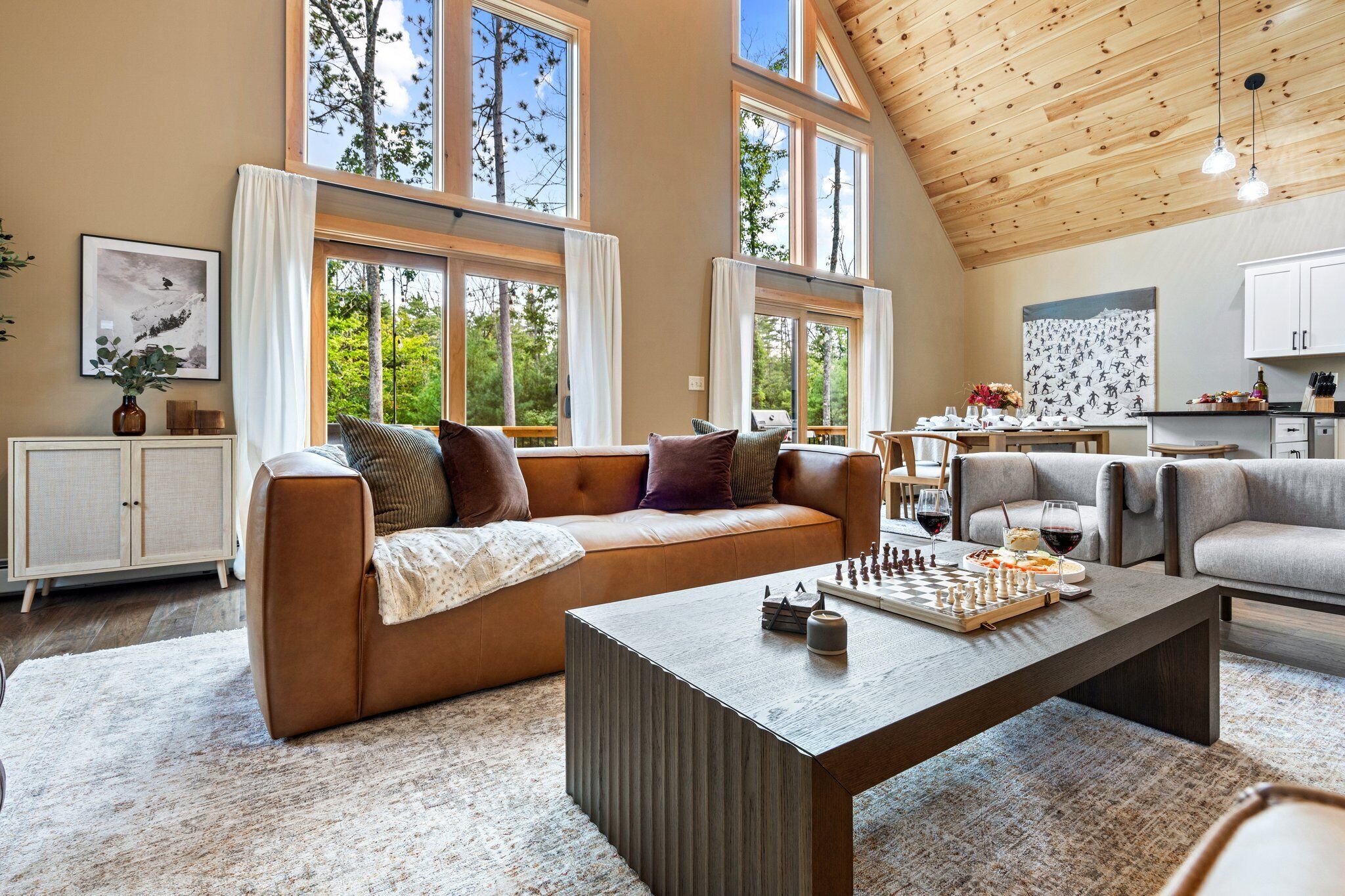 Smart TV, fireplace, video games, foosball