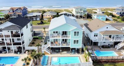 Spacious Oceanview 8-bedroom house with WiFi, AC & Pool in tranquil Holden Beach