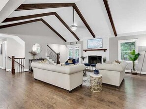 TV, fireplace, table tennis