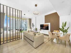 1 bedroom, desk, iron/ironing board, travel crib