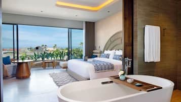 Suite Premier | Baño | Regadera, regadera tipo lluvia, amenidades de baño gratuitas