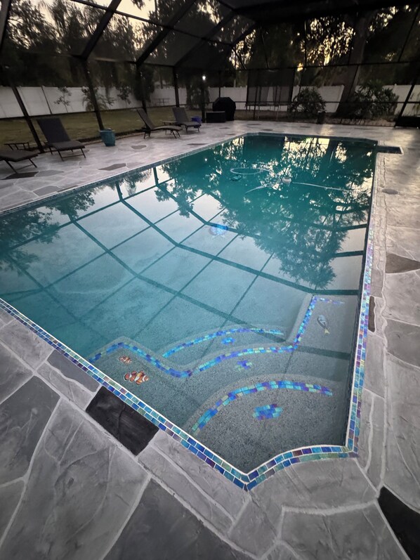 Piscina externa, piscina aquecida
