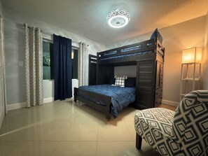 4 bedrooms, iron/ironing board, travel crib, WiFi