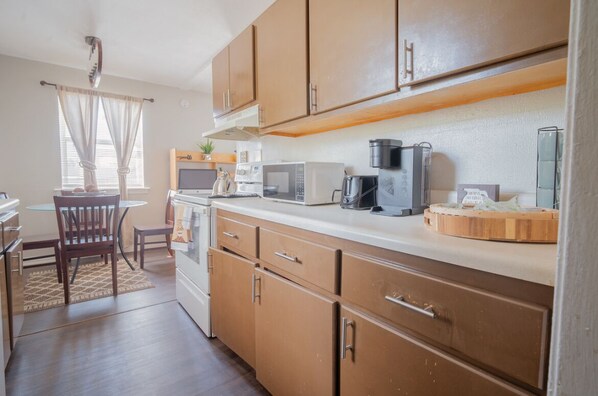 Microwave, oven, stovetop