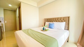 Studio Deluks (queenbed) | Wi-Fi gratis dan seprai linen