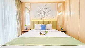 Studio Deluks (kingbed) | Wi-Fi gratis dan seprai linen