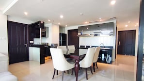 Deluxe Apartment (twin) | Private kitchen - Premium and Restful 3BR in City Center at Kondominium Regensi Apartment (Surabaya)