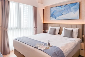 Apartamento luxo (queenbed) | 3 quartos, Wi-Fi de cortesia, roupa de cama