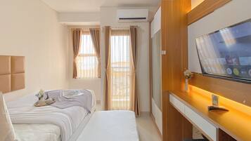 Studio Deluks (twin) | Wi-Fi gratis dan seprai linen