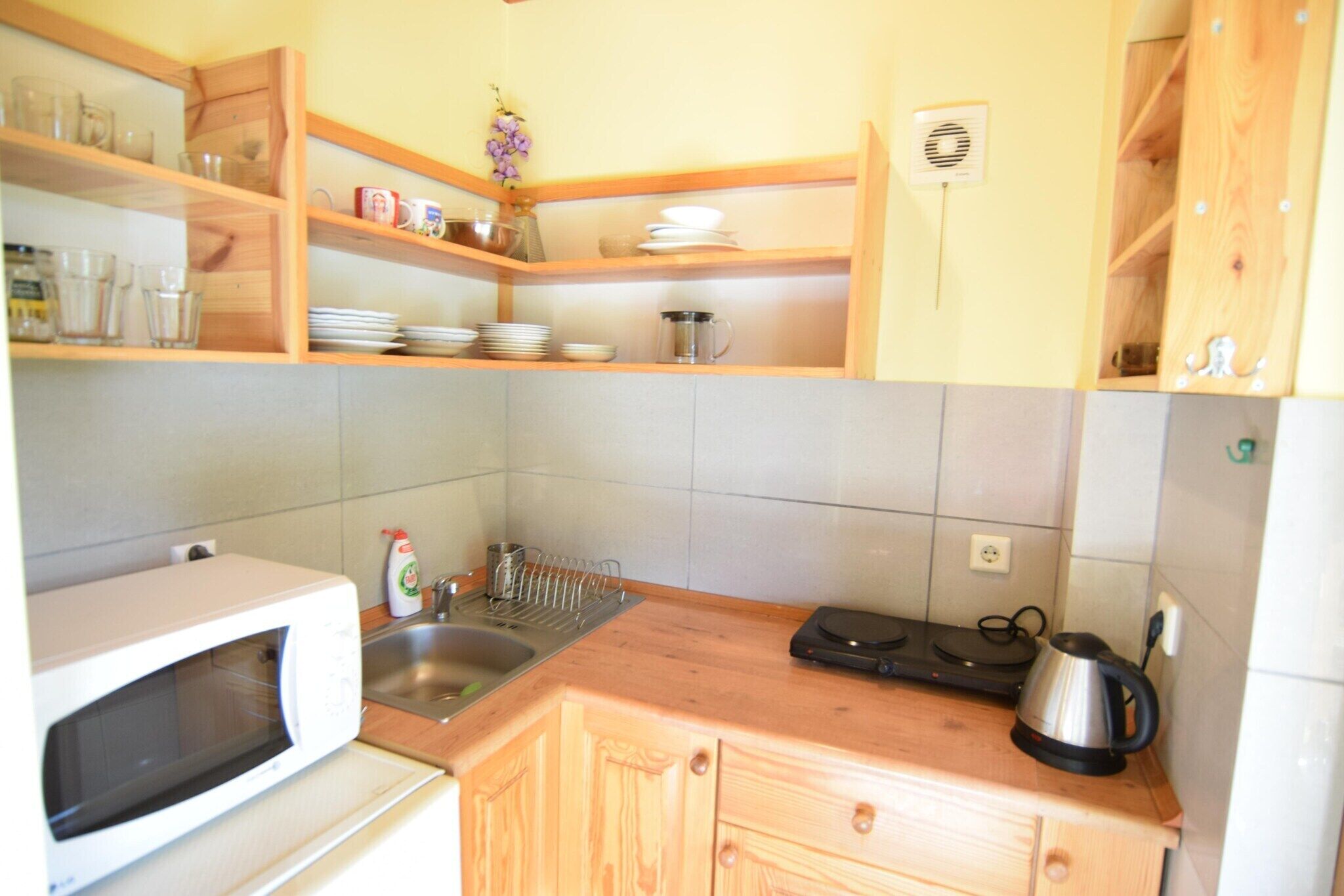 Réfrigérateur, micro-ondes, plaque de cuisson, cafetière/bouilloire