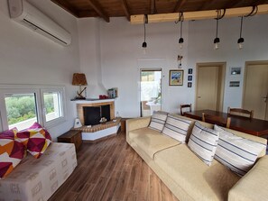 TV, fireplace, video games