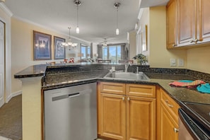Fridge, microwave, oven, stovetop - New 2BR at Horizon at 77th - Pools, Amazing Views! (Myrtle Beach)