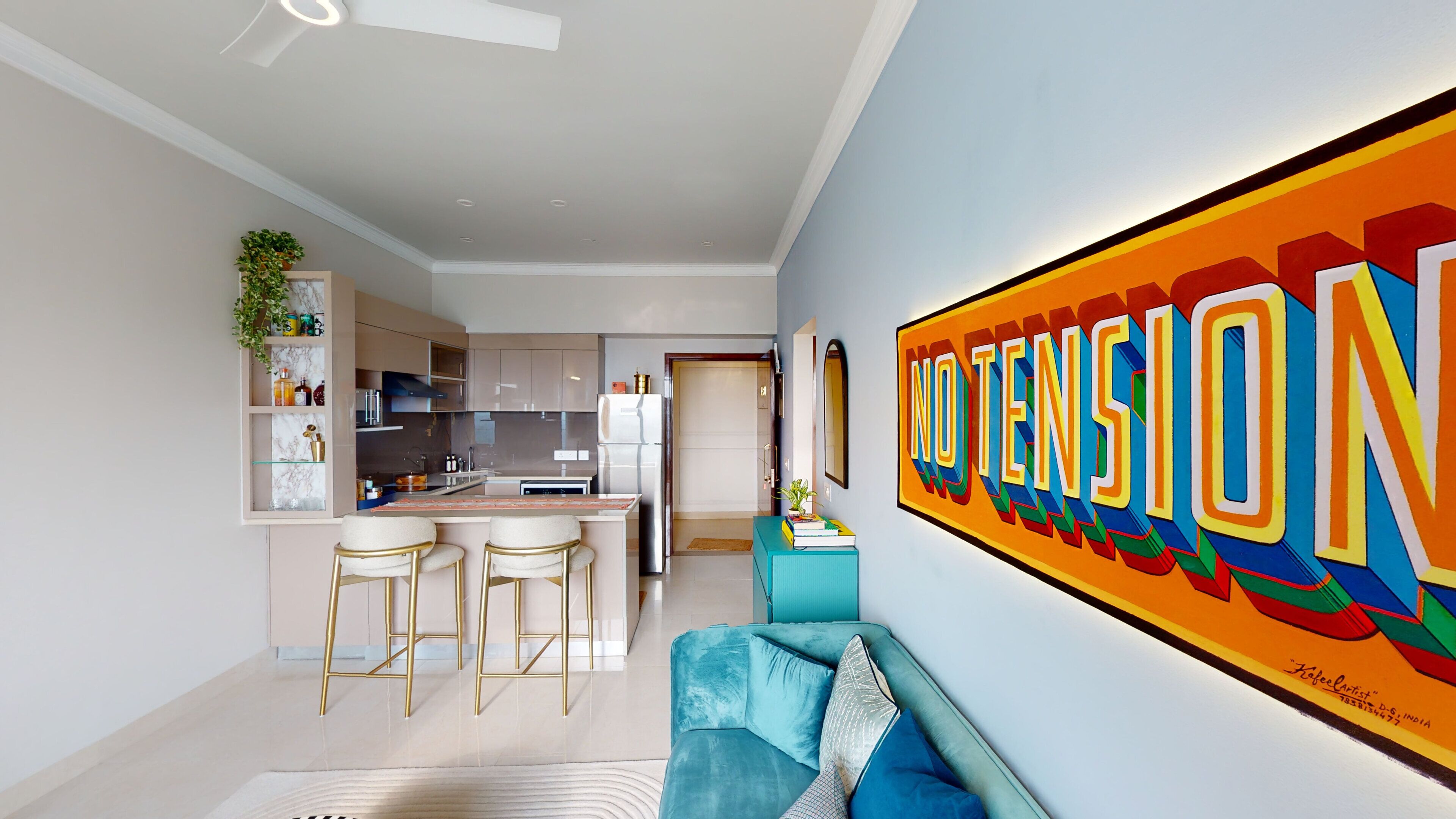 Premium Studio | Living area | 56-inch Smart TV with digital channels, books, streaming services