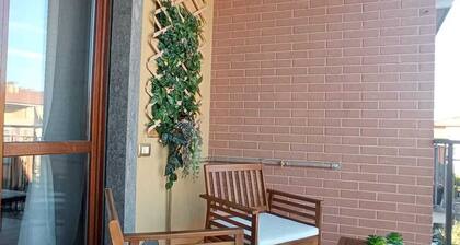 Two-room apartment with balcony, wifi and parking in serviced area