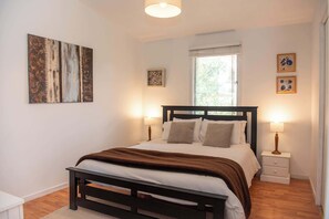 4 bedrooms, iron/ironing board, travel cot, WiFi