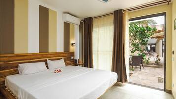 Down duvets, in-room safe, blackout curtains, bed sheets