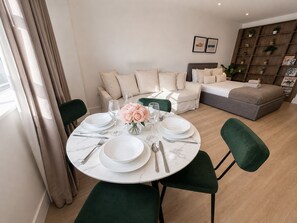 1 bedroom, desk, iron/ironing board, travel cot
