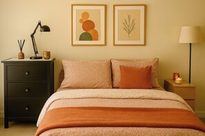1 habitación, tabla de planchar con plancha, wifi gratis y ropa de cama 