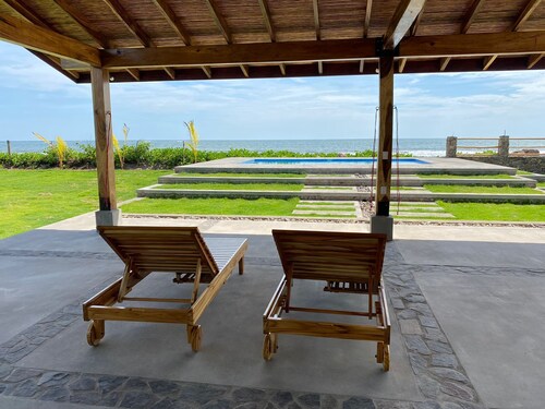 Oceanfront Surf House w/Pool on One-Acre Gated Property