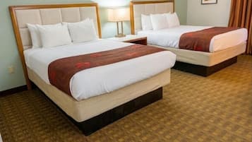 Standard Double Room, 2 Queen Beds, Courtyard View | Desk, laptop workspace, soundproofing, free WiFi
