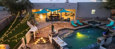 Outdoor pool, a heated pool