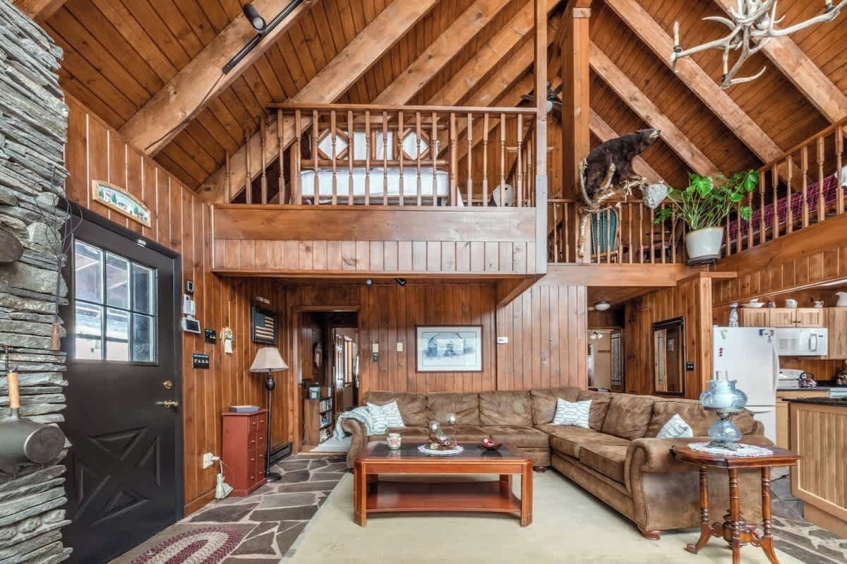 TV connectée, cheminée, livres, imprimantes