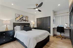 2 bedrooms, desk, iron/ironing board, WiFi