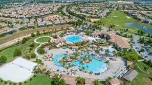 Exterior - Luxury 6BR Escape – Pool, Water Slides & Lazy River Near Disney! (Four Corners)