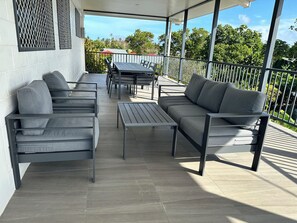 Outdoor dining - New 4-bedroom home in prime location in Taumeasina with AC in all rooms.  (Apia)