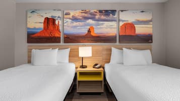 Room, 2 Double Beds, Non Smoking | Desk, laptop workspace, free WiFi, bed sheets