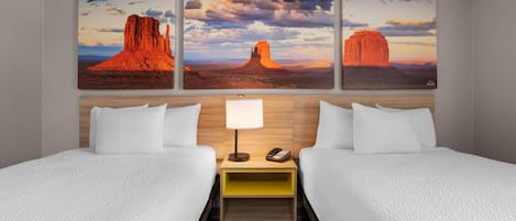 Chambre, 2 lits doubles, non-fumeurs | Bureau, espace de travail pour ordinateur portable, Wi-Fi gratuit