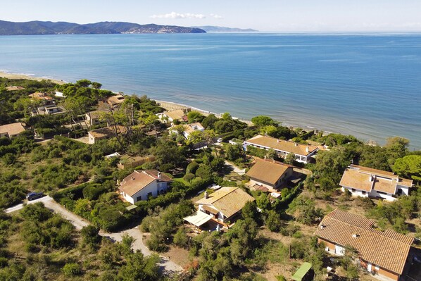Family House, Multiple Bedrooms, Sea Facing (Villino Saline) | Aerial view - Villino Saline (Orbetello)
