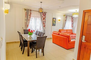 Superior Duplex, Balcony, City View | Living area | TV