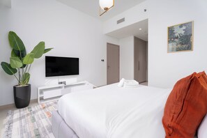 Departamento Deluxe, balcón, vista a la ciudad | 2 habitaciones, escritorio, tabla de planchar con plancha y wifi gratis 