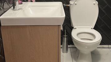 Haartrockner, Handtücher, Seife, Shampoo