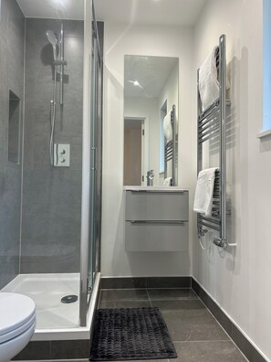 Doccia, asciugamani, carta igienica