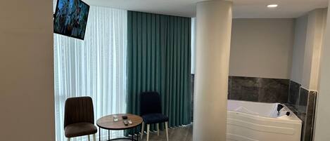 Egyptian cotton sheets, premium bedding, desk, laptop workspace