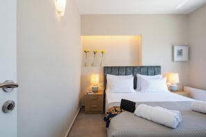 2 bedrooms, iron/ironing board, free WiFi, bed sheets - Sea & Mountain Views, Private Rooftop by Chania Beach (Chania)