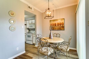 Fridge, microwave, stovetop, dishwasher - Lake Conroe Condo w/ Pool Access + Balcony! (Montgomery)