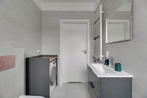 Apartment, Balcony | Bathroom - Studio Sw. Piotra by Grand Apartments (Gdynia)
