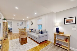 TV, DVD player, books, video library