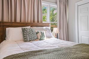 1 bedroom, desk, iron/ironing board, travel cot