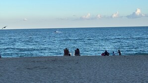 A beach with a clear sky, calm sea, and people sitting on the sand. - Tortuga festival special 1Bedroom  Suite,CityView Ft Lauderdale&Two QueenBeds (Fort Lauderdale)