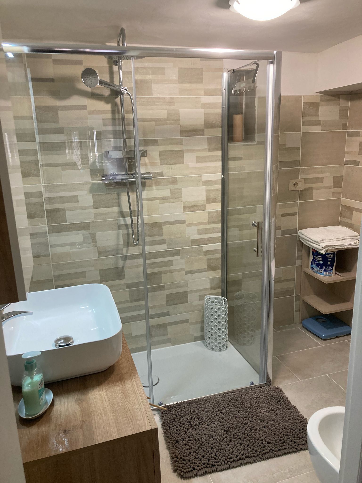 Dusche, Haartrockner, Bidet, Handtücher