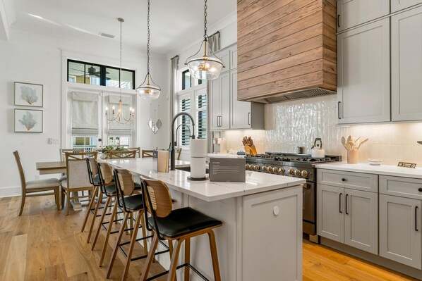 House, Partial Ocean View | Private kitchen | Full-size fridge, microwave, oven, stovetop