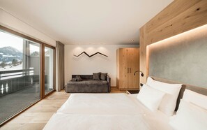 Chambre Double, balcon, vue montagne